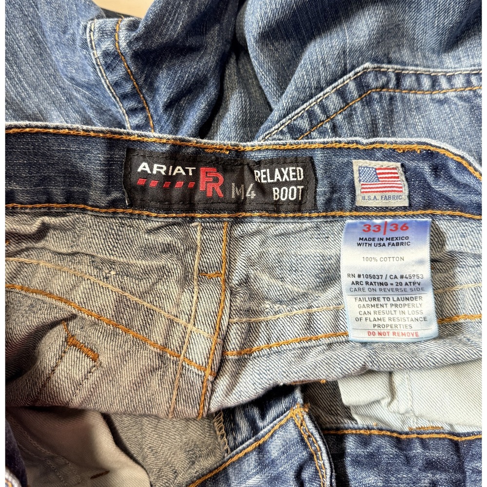ARIAT M4 FR - Men's Relaxed Bootcut Flame Resistant Denim Jeans - Size 33x36 - Picture 8 of 10